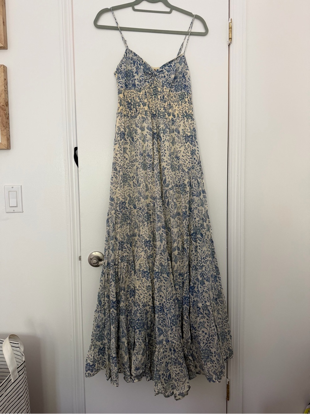 Free People Blue Floral Spaghetti-Strap Maxi Dress